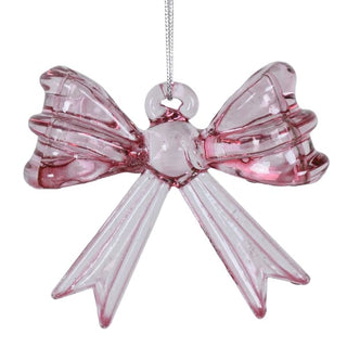Rose Glitter Bow Bauble