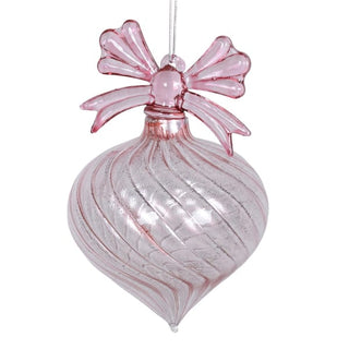 Rose Glitter Bow Bauble