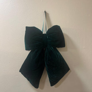 Large Lux Green Velvet Bow