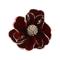Fabric Poinsettia Clip
