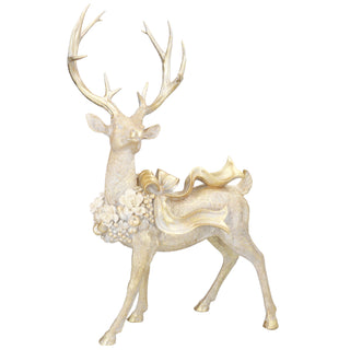 Resin Stag with Gold Wreath and Bow