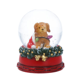 Dog w Lights Snow Dome Small