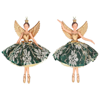 Resin Velvet Lace Fairy Green/ Gold Small