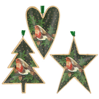 Assorted Metal Robin Tree Hanging Decoration
