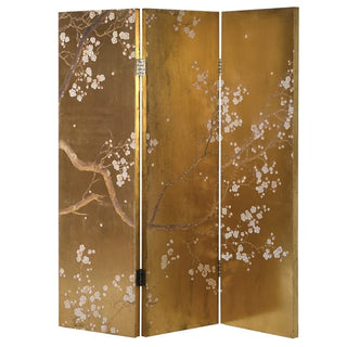 Blossom Gold 3 Panel Screen