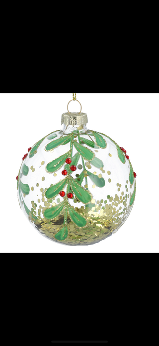 Clear Glass Bauble with Confetti