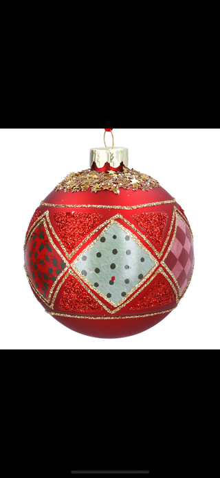 Matt Red Circus Patchwork Ball
