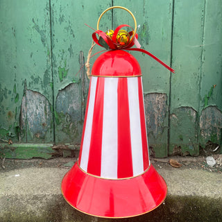 Metal Red & White Christmas Bell