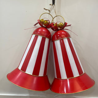 Metal Red & White Christmas Bell