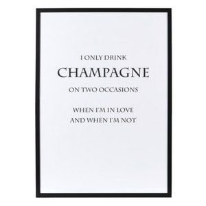 'I Only Drink Champagne' Wall Art nationwide delivery www.lilybloom.ie