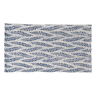 Set of four white cotton placemats with navy fern block print – Indigo Leaf Placemats, available at Lily Bloom, Gorey, Ireland.
