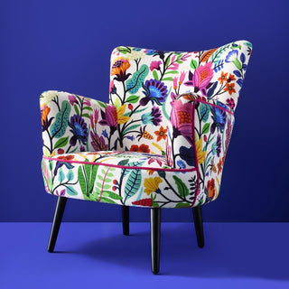 Jasper Multicoloured Floral Velvet Accent Chair