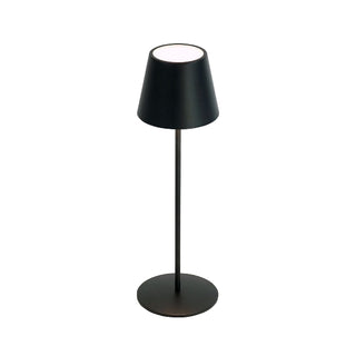 Black matte LED table lamp named Julie, cordless and USB-rechargeable – available at Lily Bloom, Gorey, Ireland.