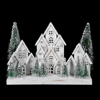 LED Snowy Village Scene – A Festive Winter Wonderland