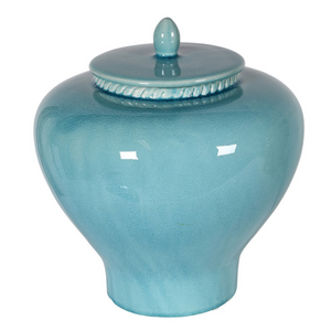 Large Aqua Blue Lidded Jar nationwide delivery www.ilybloom.ie