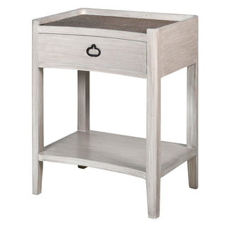 Larsson Bedside – single drawer Nordic-inspired bedside table with rattan detail, available at Lily Bloom, Gorey, Ireland