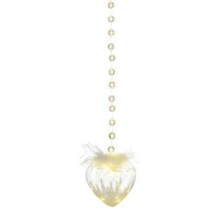Light Up Feather Heart With Bead Hanger