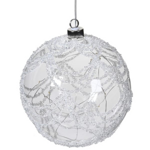 Lit Glitter Swag Glass Bauble nationwide delivery www.lilybloom.ie