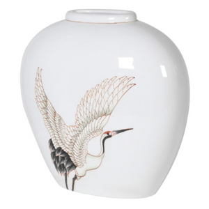 _Low Crane Decorated Vase nationwide delivery www.lilybloom.ie