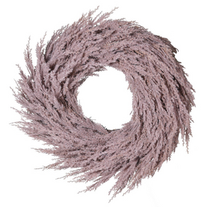 Mauve Flocked Pampas Wreath nationwide delivery www.lilybloom.ie