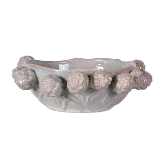 Decorative ceramic bowl in Mediterranean style with matching vase and plate – buy online at www.lilybloom.ie
