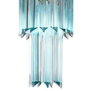  Mid-century Aquamarine Tiered Glass Chandelier nationwide delivery www.lilybloom.ie