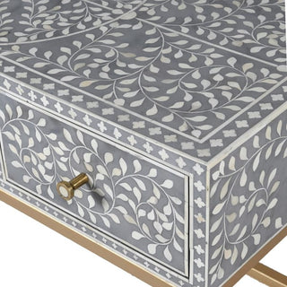 Moonstone and Gold Bone Inlaid Console Table
