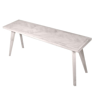 White washed parquet console table with patterned wood top – available at Lily Bloom, Gorey, Ireland.