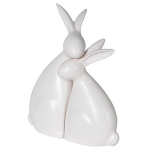Pair of Hugging White Rabbit Ornaments  nationwide delivery www.lilybloom.ie
