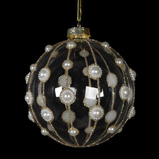 Clear Glass Bauble with Glitter Beads