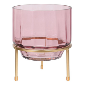 Pink Glass Hurricane On Stand nationwide delivery www.lilybloom.ie