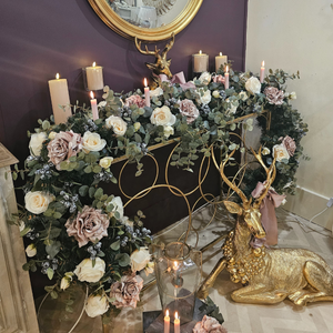 Bespoke Pink Rose Christmas Garland