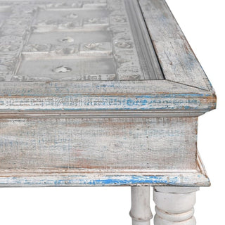Rennes dining table with white veneer frame and long glass top – available at Lily Bloom, Gorey, Ireland.