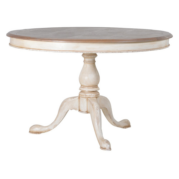 Round Drum Top Table with Parquet Top