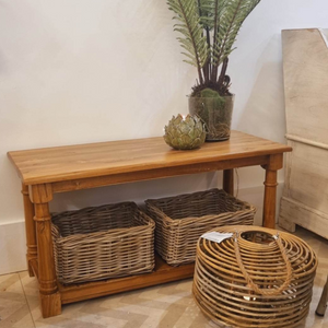 Rustic Oak Bench with Storage baskets nationwide delivery www.lilybloom.ie (1)