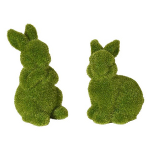 _Set of 2 Flocked Green Bunny Ornaments nationwidelivery www.lilybloom.ie