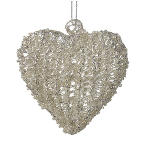 Set of 2Glass Hanging Hearts Christmas Decor nationwide delivery www.lilybloom.ie