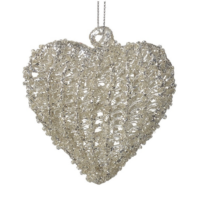 Set of 2 Glass Hanging Hearts