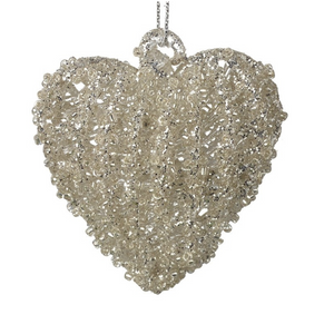 Set of 2 Glass Hanging Hearts small Christmas Decor nationwide delivery www.lilybloom.ie