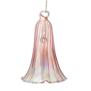Set of 2 Light Pink Iridescent Bell Hanger Christmas Decor nationwide delivery www.lilybloom.ie