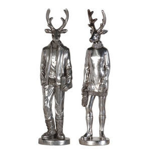 _Set of 2 Silver Mr and Mrs Deer Ornaments nationwide delivery www.lilybloom.ie