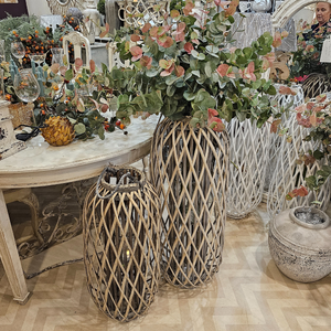 Set of 2 Natural Willow Lanterns - Weekend Special
