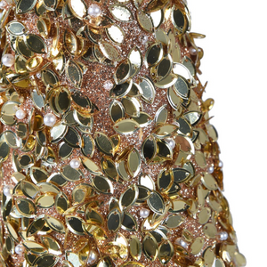 _Set of 3 Gold Sequin Cone Topiary nationwide delivery www.lilybloom.ie