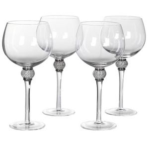 Set of 4 Silver Diamante Gin Glasses nationwide delivery www.lilybloom.ie