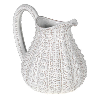 Textured white porcelain jug with sculptural urchin-inspired design – Shoreline Jug available at Lily Bloom, Gorey, Ireland