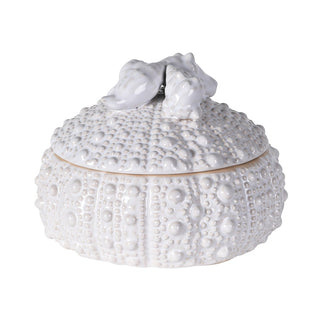 Shoreline Trinket Jar – white textured stoneware design, available at Lily Bloom, Gorey, Ireland