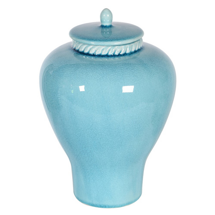 Small Aqua Blue Lidded Jar
