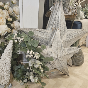 Small Grey Wash Wooden Star nationwide delivery www.lilybloom.ie
