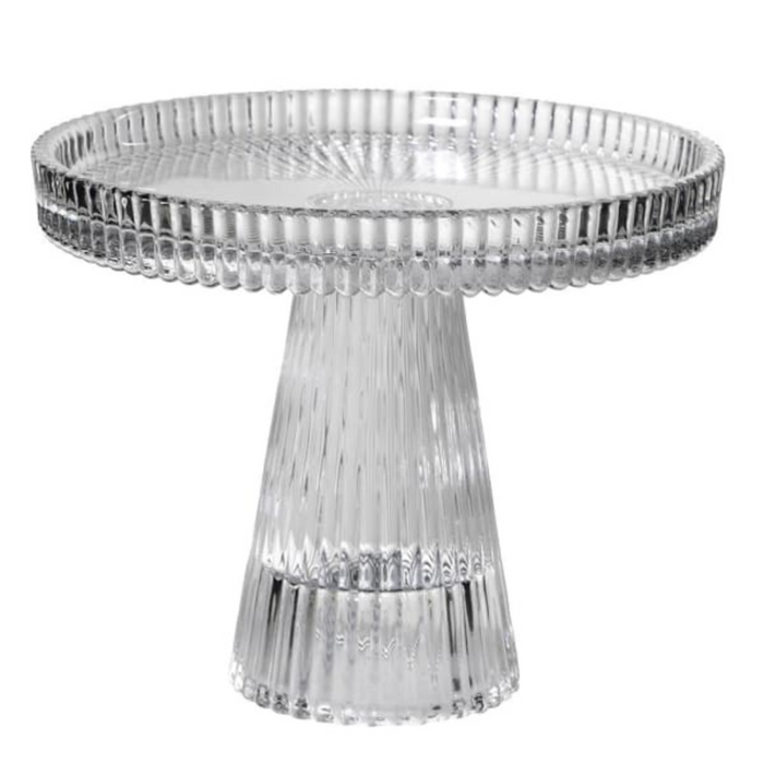 Small Ribbed Clear Glass Stand