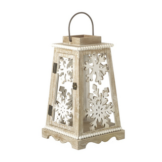 Small Wooden Snowflake Lantern nationwide delivery www.lilybloom.ie